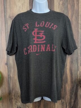 Nike Unisex St. Louis Cardinals Charcoal Tee with Red Logo L      F278